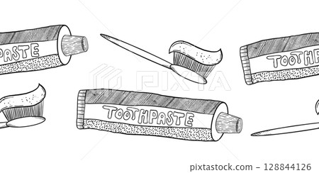 Charming and Whimsical Toothpaste Illustrations Perfect for CreativeBased Designs 128844126