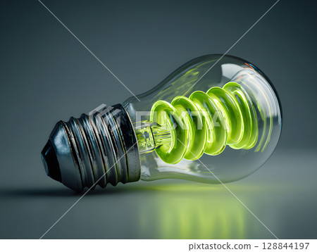 The light bulb as a concept of environmental protection and energy saving. Neural network AI generated art 128844197