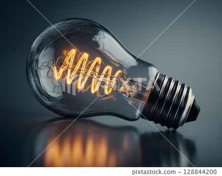 The light bulb as a concept of environmental protection and energy saving. Neural network AI generated art 128844200