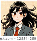 日本女學生驚訝的表情真是可愛又漂亮！身穿制服的emo少女高中生或國中生的AI插畫《Aoharu》 128844269