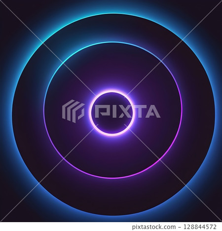 smooth blue neon circle glowing on dark purple to indigo gradient for use in futuristic backgrounds or abstract digital design smooth blue neon circle glowing on dark purple to indigo gradient for use in futuristic backgrounds or abstract digital design 128844572