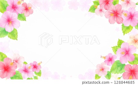 芙蓉水彩畫框 2 128844685