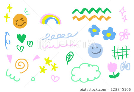 手繪粉彩塗鴉插畫集 128845106