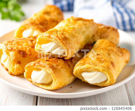 Cream filled croissant 128845406