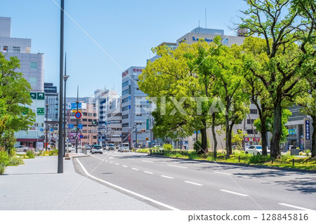 "Cityscape" Office street and street trees (Kintetsu Yokkaichi Station West Central Street, Yokkaichi City, Mie Prefecture) 128845816