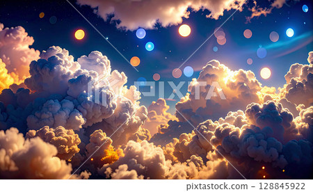 夏季強勁的積雨雲和秋季飄浮在旁邊的纖細鱗雲,創造了一種讓人感受到季節變化的天空景觀,以及漂浮在藍天上的對比。 夏季強勁的積雨雲和秋季飄浮在旁邊的纖細鱗雲,創造了一種讓人感受到季節變化的天空景觀,以及漂浮在藍天上的對比。 128845922