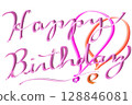 用粉紅色草寫的生日快樂！ ！ 128846081