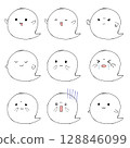Ghosts with various expressions 128846099