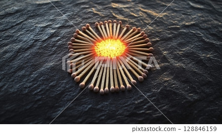 石頭和火柴 128846159