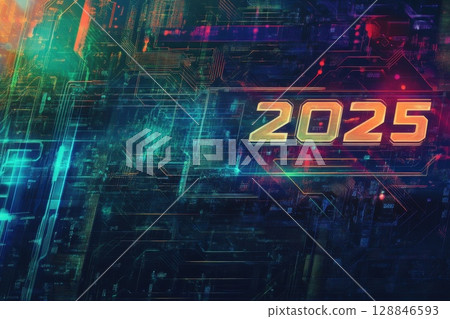 Futuristic Digital Abstract Background 2025 Futuristic Digital Abstract Background 2025 128846593