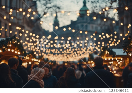 Evening Festive Market in City Square 128846611