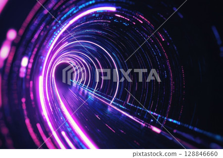 Abstract Minimalist Tunnel with Sleek Light Effects Abstract Minimalist Tunnel with Sleek Light Effects 128846660