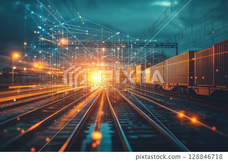 Abstract Logistics Interface with Smart Technology, , illustrating modern transport dynamics 128846718
