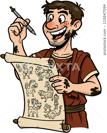 Ancient Map Illustrator 128847094