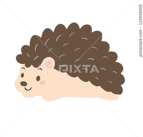 Whimsical illustration of a little hedgehog 128848008