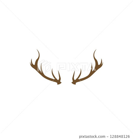 Deer Antlers Logo Template Illustration Design. Deer Antlers Logo Template Illustration Design. 128848126
