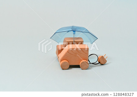 Umbrella and car car loan insurance garage image Umbrella and car car loan insurance garage image 128848327