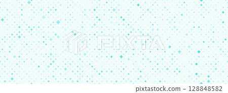 Medical healthcare seamless background. Green blue cross hospital pattern. Repeated plus symbol wallpaper. Tech backdrop for presentation, banner, poster, booklet, brochure, leaflet. Vector 128848582