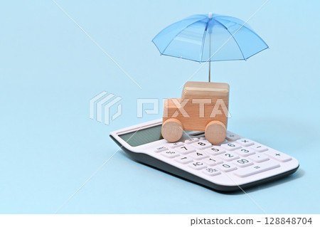 Umbrella and car car loan insurance garage image 128848704