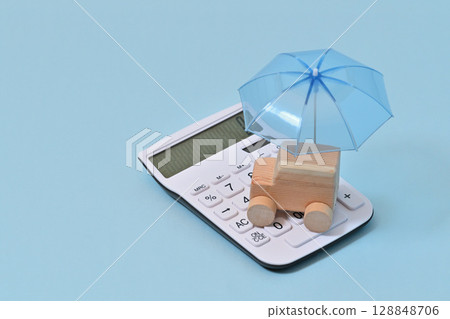 Umbrella and car car loan insurance garage image 128848706