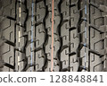 Car tire background, Tyre texture closeup background. 128848841