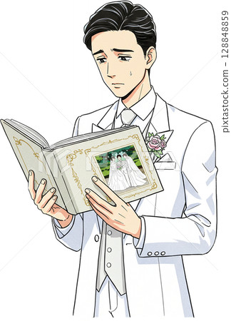 Groom Reading Wedding Album Groom Reading Wedding Album 128848859