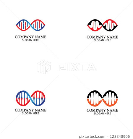 Infinity DNA Logo Icon Vector 128848906
