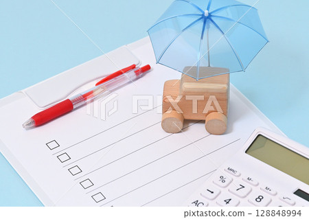 Umbrella and car car loan insurance garage image Umbrella and car car loan insurance garage image 128848994