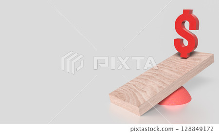 The Red Dollar symbol for Business concept 3d Rendering. The Red Dollar symbol for Business concept 3d Rendering. 128849172