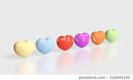 The Multi Color Heart for Health or Love concept 3d Rendering The Multi Color Heart for Health or Love concept 3d Rendering 128849194