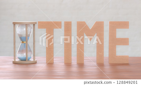 The Sand clock for Time concept 3d Rendering. 128849201