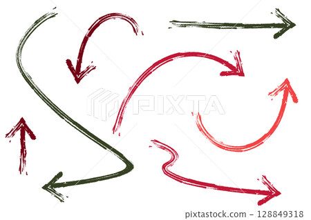 一組各種手繪箭頭插圖 一組各種手繪箭頭插圖 128849318