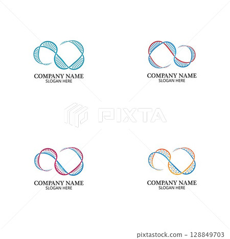 Infinity DNA Logo Icon Vector 128849703