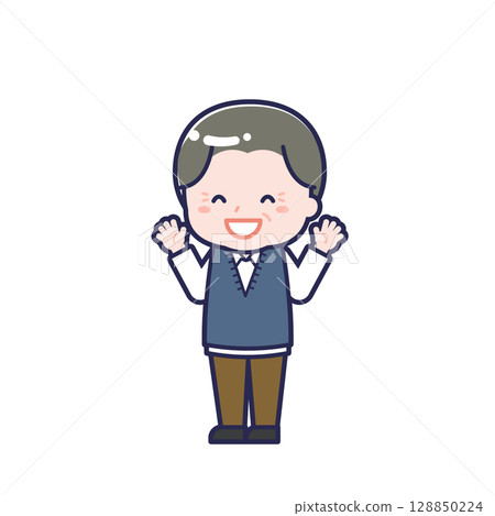 Senior in casual clothes / diagonal / male 11 Senior in casual clothes / diagonal / male 11 128850224