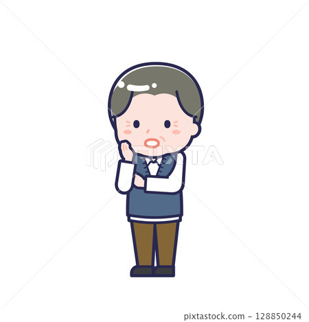 Senior in casual clothes / diagonal / male 20 128850244