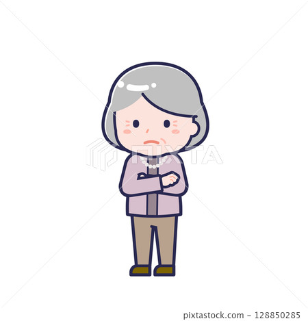 Senior in plain clothes / diagonal / female 30 128850285
