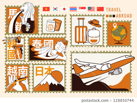illustration, airplane, aeroplane 128850744