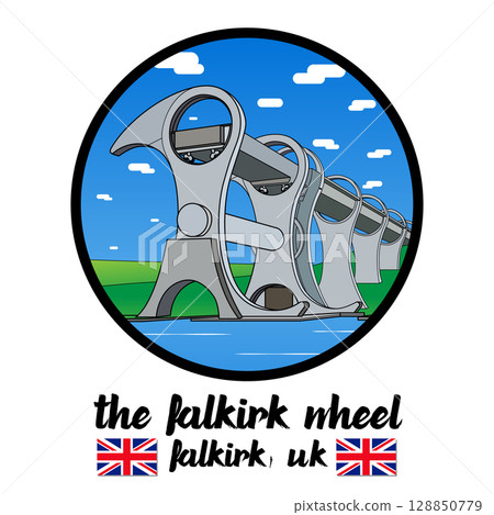 Circle Icon The Falkirk Wheel. Vector illustration 128850779