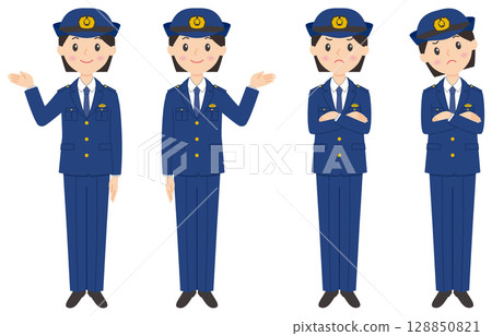 Police officer female whole body part 2 128850821