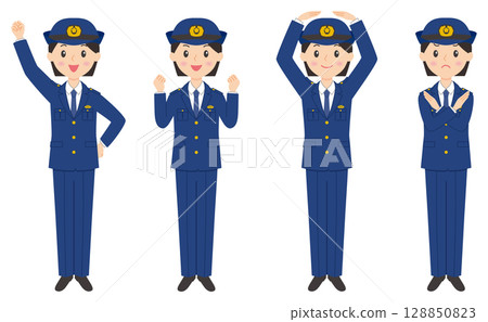 Police officer female whole body part 3 128850823