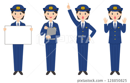 Police officer female whole body part 4 128850825