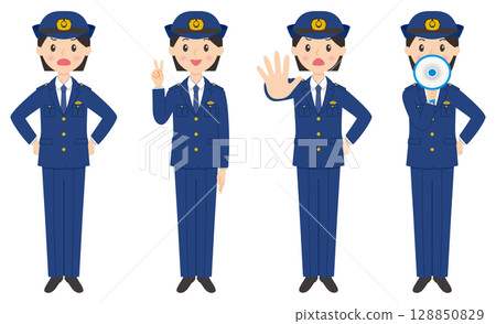 Police officer female whole body part 5 128850829