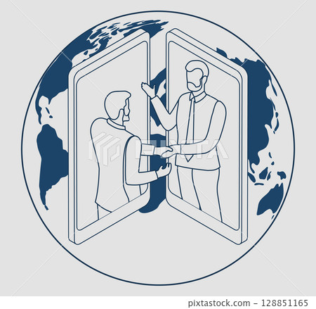 Diversity in Augmented and Virtual Reality with Businesspeople Virtual handshake, business agreement, and remote work Diversity in Augmented and Virtual Reality with Businesspeople Virtual handshake, business agreement, and remote work 128851165