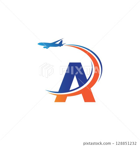 letter A Air travel logo design template-vector letter A Air travel logo design template-vector 128851232