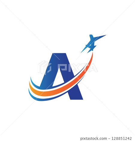 letter A Air travel logo design template-vector letter A Air travel logo design template-vector 128851242
