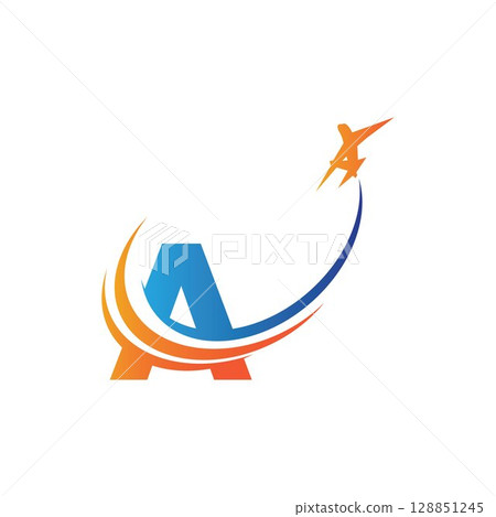 letter A Air travel logo design template-vector 128851245