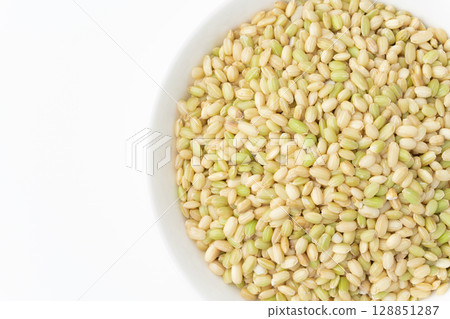 Close-up of green rice in a plate Close-up of green rice in a plate 128851287