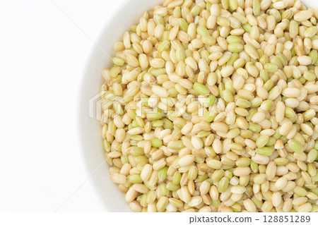 Close-up of green rice in a plate 128851289