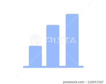 Bar graph icon simple blue Bar graph icon simple blue 128851587