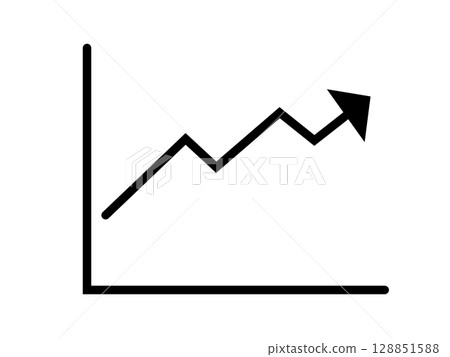 Line graph icon simple black Line graph icon simple black 128851588